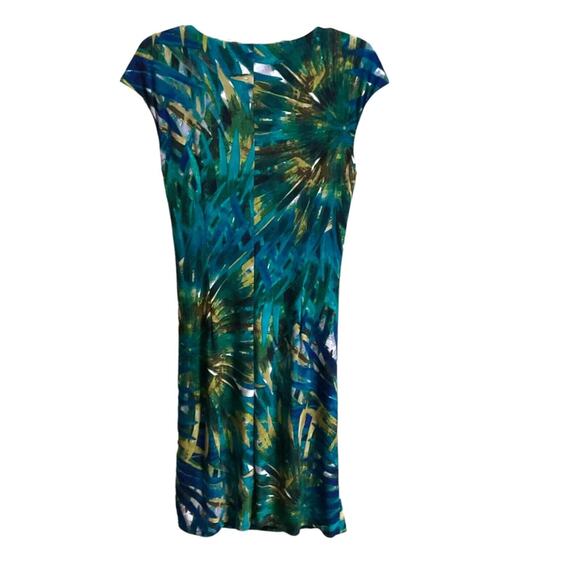 Jones New York Dress Women's Size 8 Multicolor Sheath Surplice Stretch Tropical - Picture 10 of 13